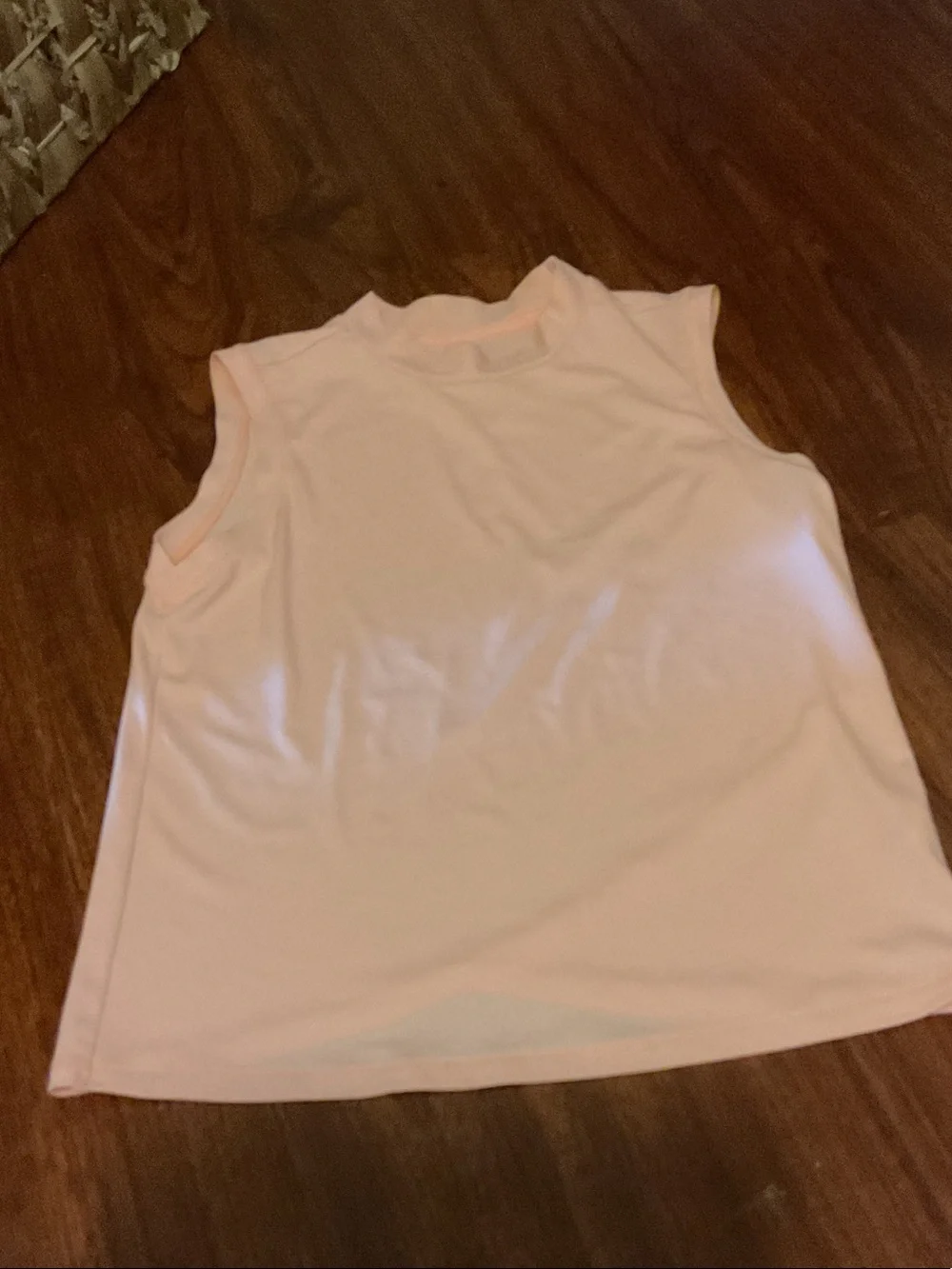 Athleta Girl Light Peach Sleeveless Top with cute scalloped back size 12